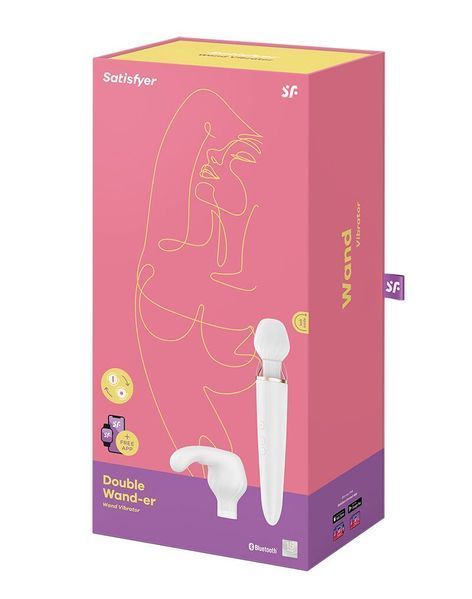 Смарт вібромасажер зі змінною головкою Satisfyer Double Wand-er SO6135