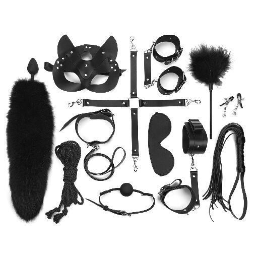Набор BDSM Art of Sex &ndash; Maxi BDSM Set Leather, 13 предметов, черный, натуральная кожа SO7139