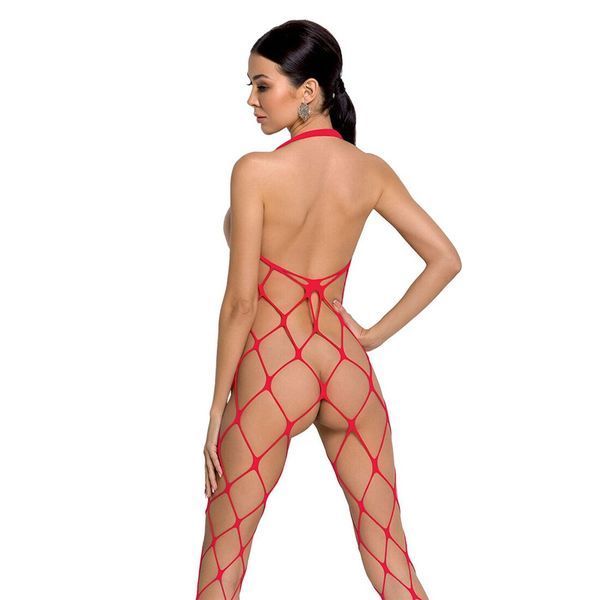 Бодістокінг у дуже велику сітку Passion BS091 red, з доступом SO6392