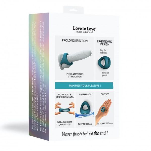 Эрекционное кольцо двойное Love To Love FLUX RING - TEAL ME SO5086
