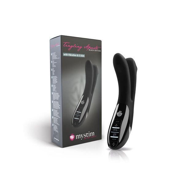 Вибратор двойной с электростимуляцией Mystim Tingling Aparte eStim Black, миостимулятор SO2989