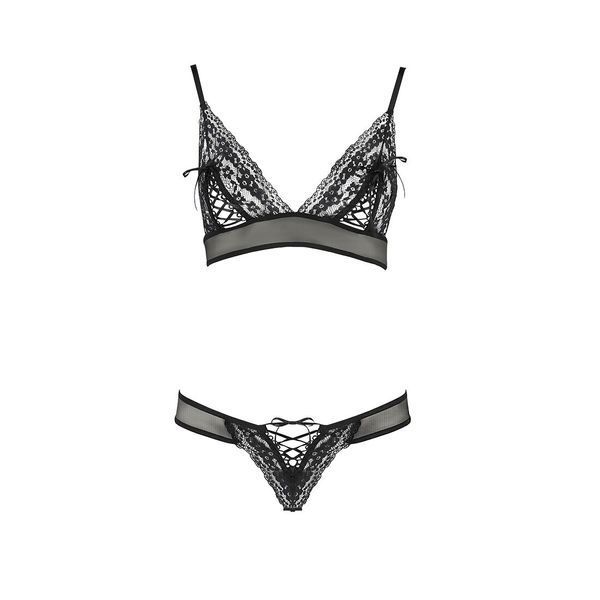 Комплект белья Passion ERZA SET S/M, black, лиф и трусики PS26011