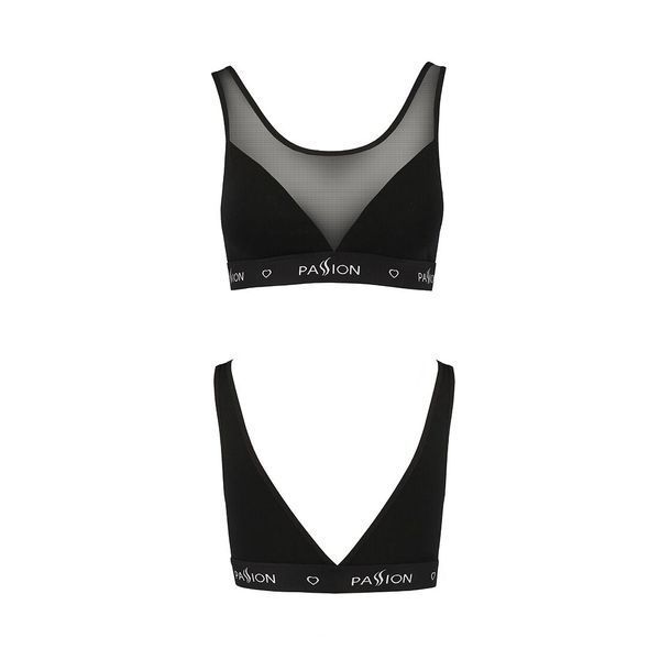 Топ з прозорою вставкою Passion PS002 TOP XL, black SO4202
