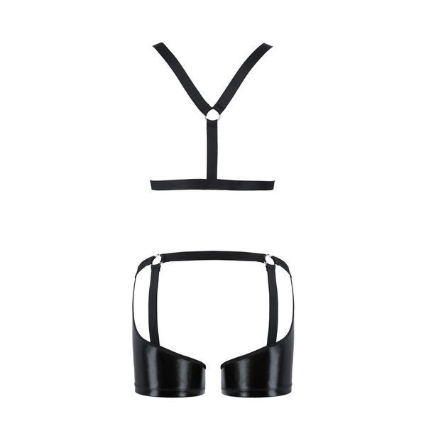 Комплект эротического мужского белья Passion 047 SET JOHN XXL/XXXL Black, трусы, портупея SO7614