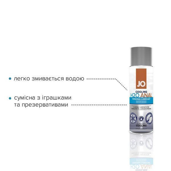 Анальная смазка JO ANAL H2O &mdash; COOLING (60 мл) охлаждающая, на водной основе SO1458