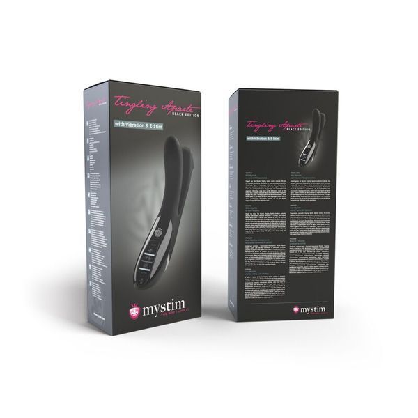 Вибратор двойной с электростимуляцией Mystim Tingling Aparte eStim Black, миостимулятор SO2989