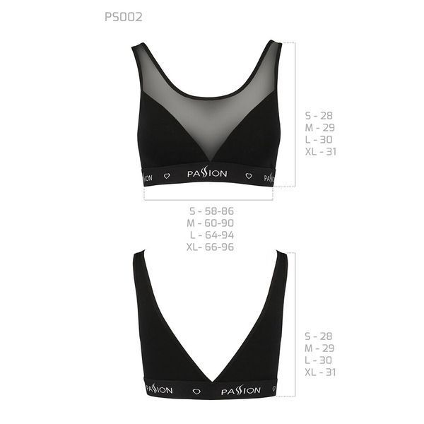 Топ з прозорою вставкою Passion PS002 TOP XL, black SO4202