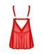 Бебі-дол Obsessive Elianes babydoll & thong, XS/S, червоний, мереживний ліф, трусики-танга в наборі SX1143 фото 4