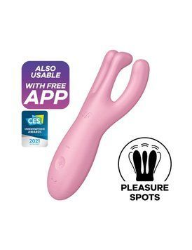 Кліторальний смарт-вібратор Satisfyer Threesome 4 Pink з трьома пальчиками SO6082