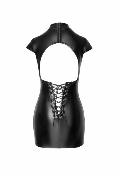 Платье Noir Handmade F309 Fantasy, XXL, black, мини, под латекс, короткий рукав, шнуровка сзади SX0295