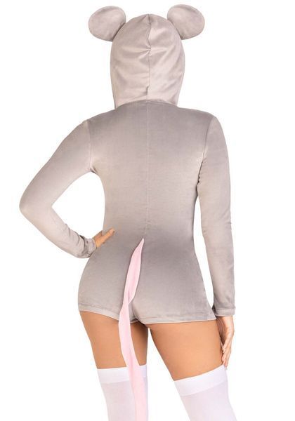 Комбинезон-костюм мышки Leg Avenue Comfy Mouse XS, с капюшоном SO9220