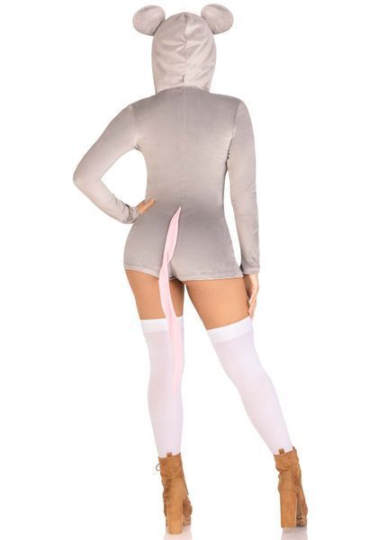 Комбинезон-костюм мышки Leg Avenue Comfy Mouse XS, с капюшоном SO9220