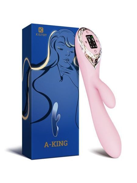 Вибратор-кролик с надувающейся головкой KISTOY A-King, LED-экран SO4955