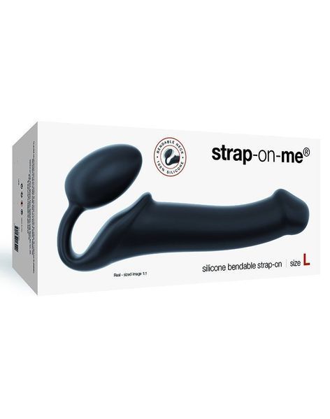 Безремінний страпон Strap-On-Me Black L, повністю регульований, діаметр 3,7 см SO2712