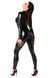 Черный кожаный комбинезон Noir Handmade F331 Powerwetlook overall - XL SX1993 фото 3
