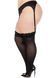 Чулки Leg Avenue Lace top opaque thigh highs, 1X/2X, черные, полупрозрачные, кружевная резинка SX1045 фото 4