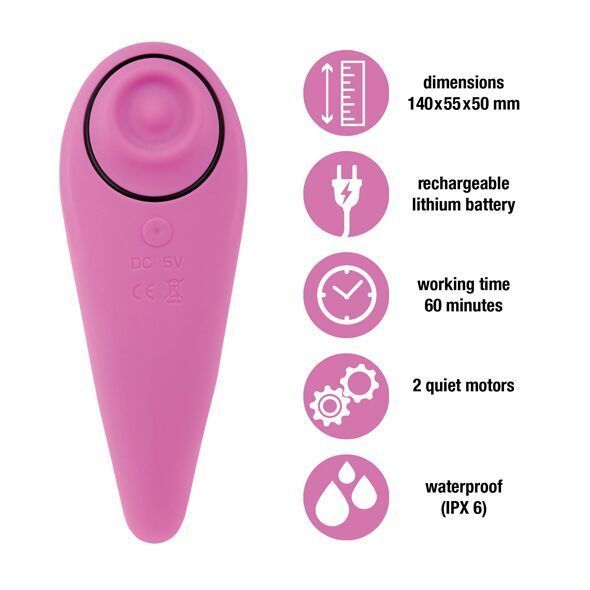 Пульсатор для клітора плюс вібратор FeelzToys - FemmeGasm Tapping & Tickling Vibrator Pink SO4579