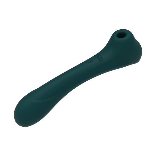 Вібратор та вакуумний кліторальний стимулятор 2-в-1 Alive Quiver Teal оновлена ​​модель SO6018