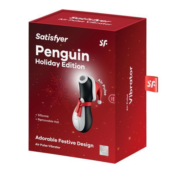 Вакуумный клиторальный стимулятор Satisfyer Penguin Holiday Edition, в шапочке и шарфе SO8777