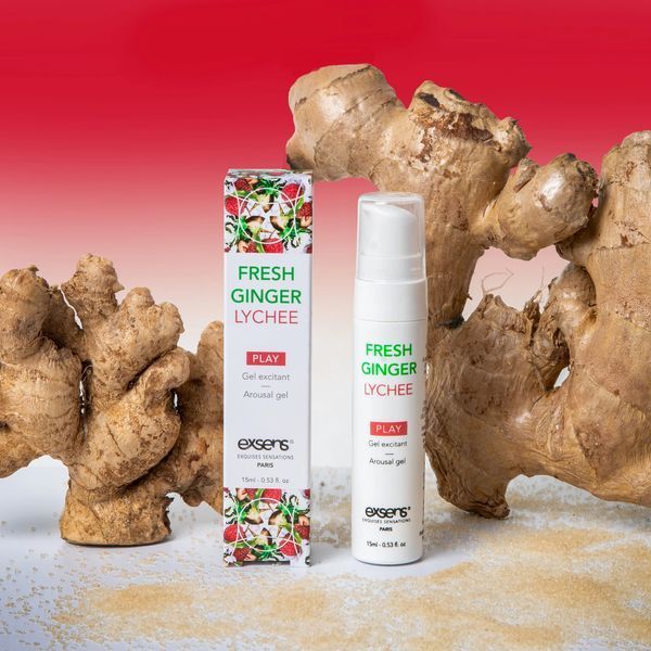 Стимулирующий гель EXSENS Kissable Fresh Ginger Litchi 15мл, можно для поцелуев, охлаждающий SO2367