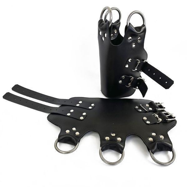 Поножи-манжеты для подвеса за ноги Art of Sex &ndash; Leg Cuffs For Suspension, черные, натуральная кожа SO5182