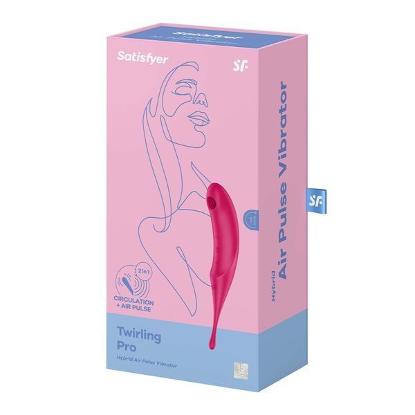 Вібратор для клітора з вакуумною стимуляцією Satisfyer Twirling Pro Red SO7802