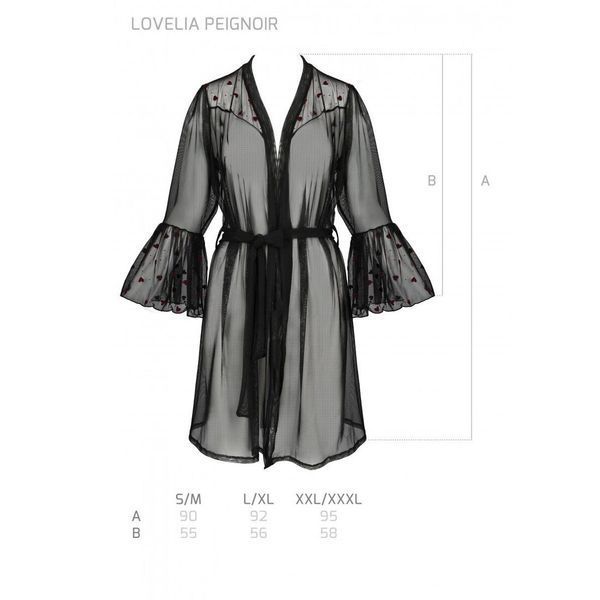 Повітряний пеньюар Passion LOVELIA PEIGNOIR XXL/XXXL, black SO4773