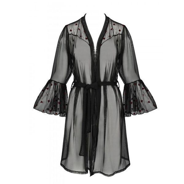 Повітряний пеньюар Passion LOVELIA PEIGNOIR XXL/XXXL, black SO4773
