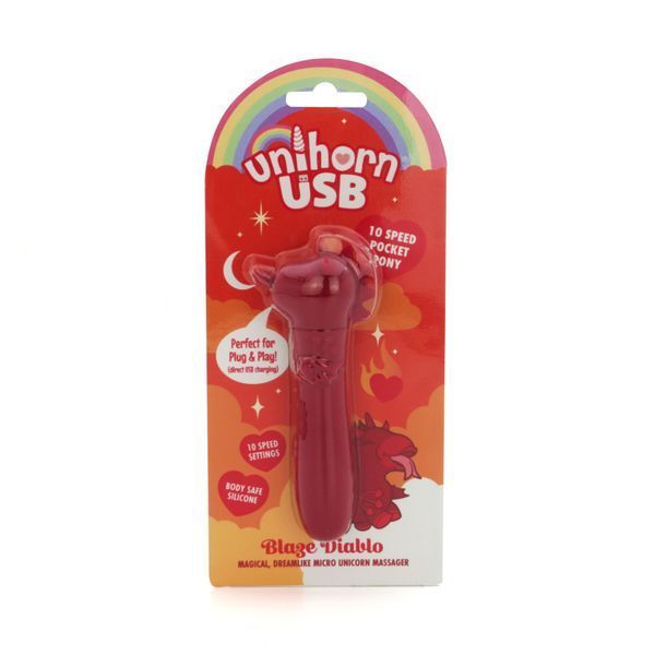 Вібратор-єдиноріжка Unihorn USB Bullet &ndash; Blaze Diablo віброкуля, USB-зарядка, 10 режимів SX2859