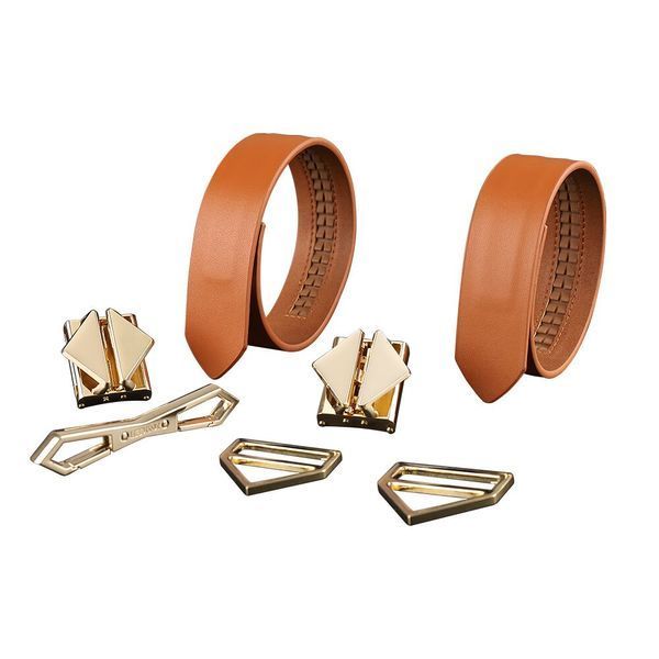Фіксатори для рук та ніг LOCKINK Wristcuffs/Anklecuffs, коричневі, натуральна шкіра SX0836