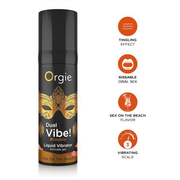 Рідкий вібратор Orgie Dual Vibe! Sex On The Beach Kissable Liquid Vibrator, 15 мл SX1499