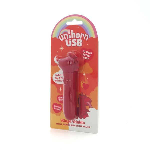 Вібратор-єдиноріжка Unihorn USB Bullet &ndash; Blaze Diablo віброкуля, USB-зарядка, 10 режимів SX2859