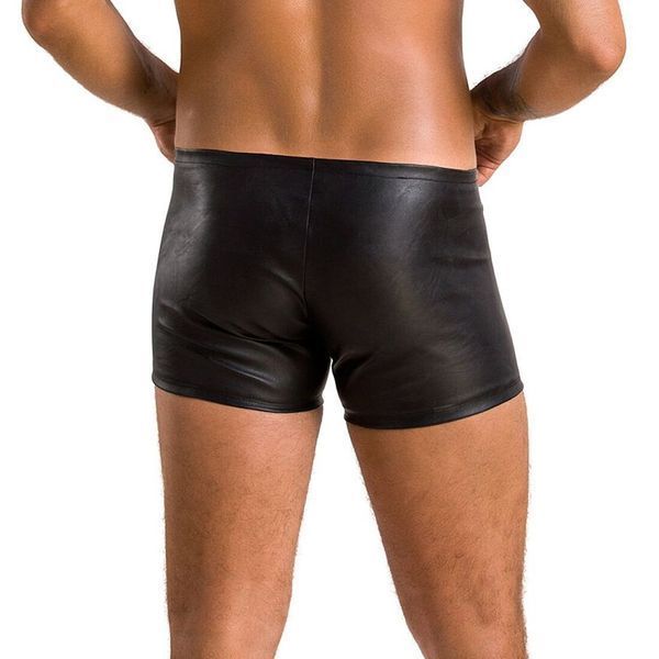 Мужские кожаные боксеры с молниями Passion 049 SHORT MATT XXL/XXXL Black SO7620