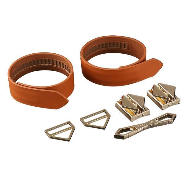 Фіксатори для рук та ніг LOCKINK Wristcuffs/Anklecuffs, коричневі, натуральна шкіра SX0836