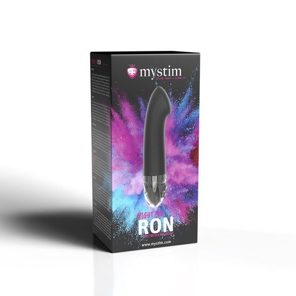 Вибратор для точки G с электростимуляцией Mystim Right on Ron Black Edition SO8143