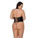 Боди из экокожи Passion NANCY BODY 4XL/5XL black, с имитацией шнуровки и открытым доступом SO7104 фото 2