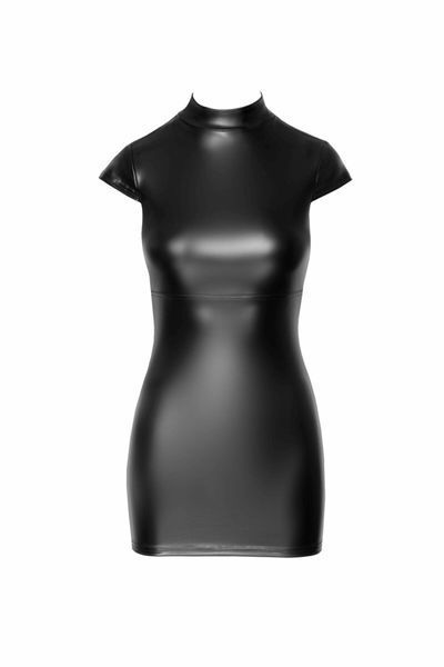 Платье Noir Handmade F309 Fantasy, 3XL, black, мини, под латекс, короткий рукав, шнуровка сзади SX0296
