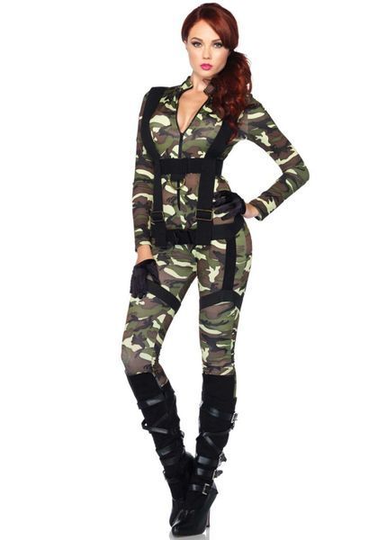Эротический костюм десантницы Leg Avenue Pretty Paratrooper XL, комбинезон, портупея SO9118