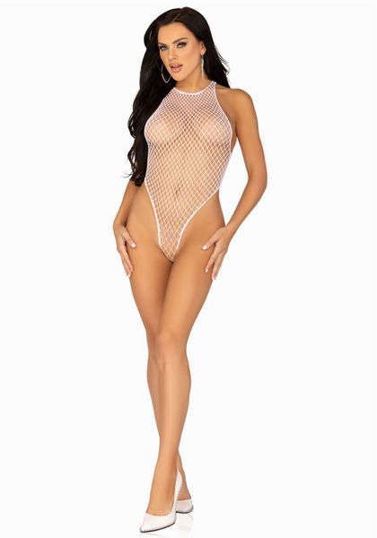 Боди-сетка Leg Avenue Net snap crotch tank bodysuit White, One Size SO7884