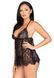 Сорочка беби-долл Leg Avenue Floral lace babydoll & string Black L, стринги SO9171 фото 5