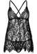 Сорочка беби-долл Leg Avenue Floral lace babydoll & string Black L, стринги SO9171 фото 3