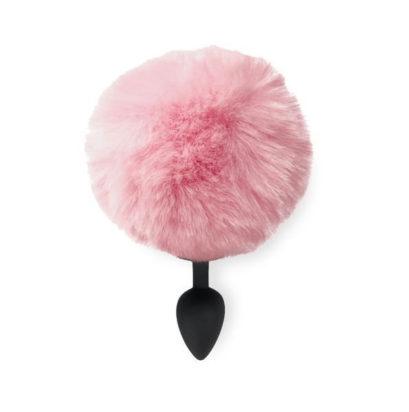 Силіконова анальна пробка М Art of Sex - Silicone Butt plug Rabbit Tail Pink, діаметр 3,5 см SO6693