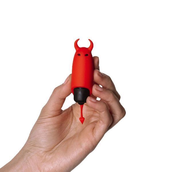 Вибропуля Adrien Lastic Pocket Vibe Devol с хвостиком и рожками AD30594