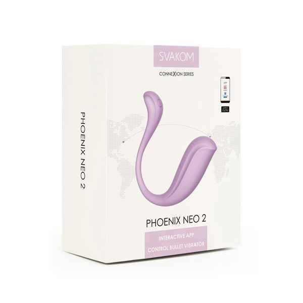 Інтерактивне віброяйце Svakom Phoenix Neo 2 Pastel Lilac, оновлена модель SX0728