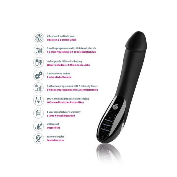 Вибратор с электростимуляцией Mystim Tickling Truman eStim Black, миостимулятор SO3472