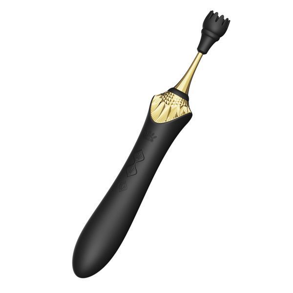 Мультифункциональный вибратор Zalo &mdash; Bess 2 Obsidian Black, 4 насадки, подогрев SO8236