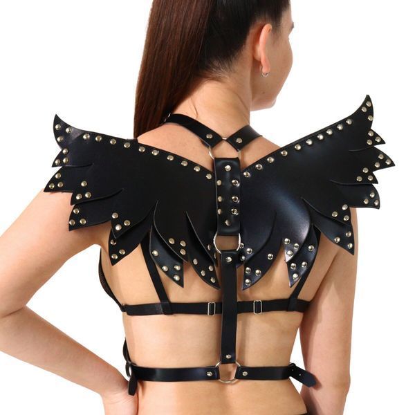 Женская портупея Art of Sex - Wings черная L-2XL, экокожа SX2250