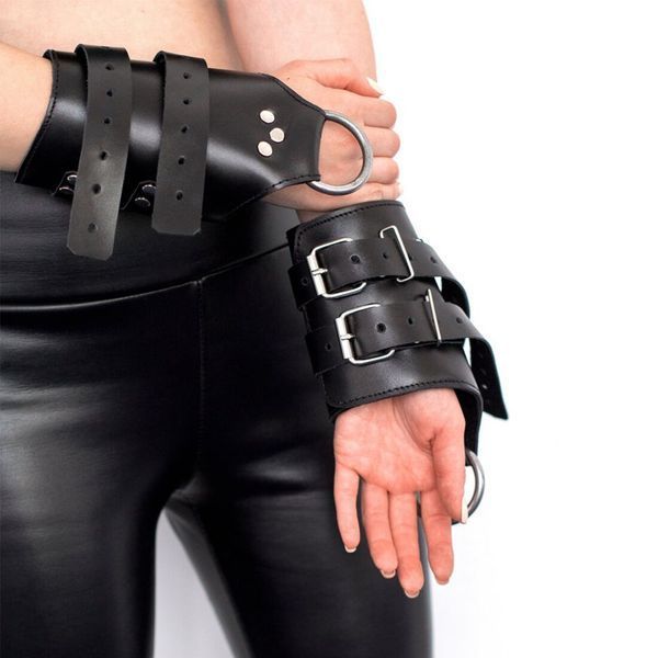 Манжеты для подвеса за руки Art of Sex &ndash; Kinky Hand Cuffs For Suspension, черные, натуральная кожа SO5183