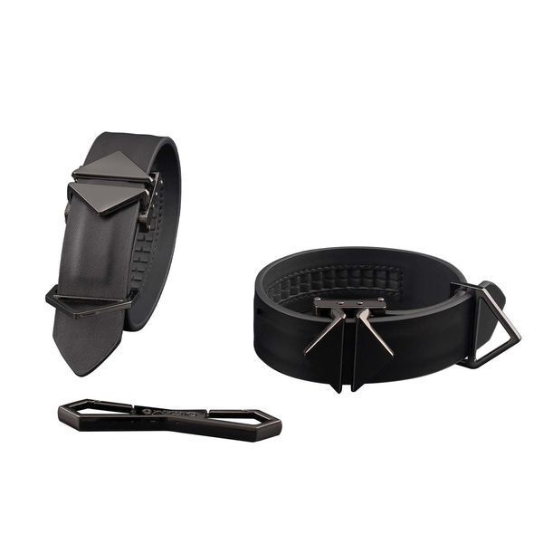 Фіксатори для рук та ніг LOCKINK Wristcuffs/Anklecuffs, чорні, натуральна шкіра SX0837