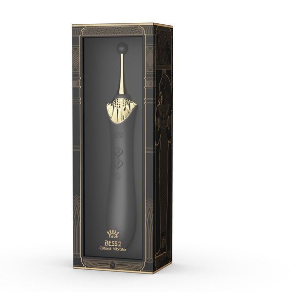 Мультифункциональный вибратор Zalo &mdash; Bess 2 Obsidian Black, 4 насадки, подогрев SO8236